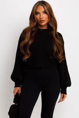 knitted long sleeve crop jumper