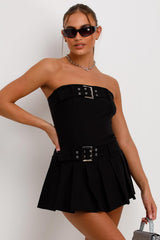 black skort dress with belt going out summer festival outfit