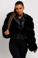 womens aviator jacket witth faux fur faux leather 