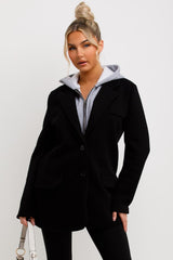 womens blazer with hood combined zara uk