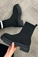 black sock boots for womens uk