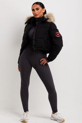 zavetti puffer jacket with fur hood