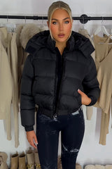 black puffer jacket womens styled up