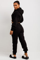 womens black tracksuit cropped