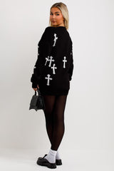 womens knitted jumper dress with long sleeves