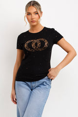 diamnate ring t shirt in black