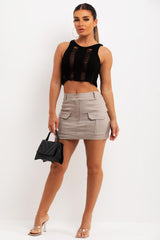 distressed knitted crop top