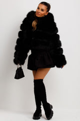 womens faux fur bubble coat