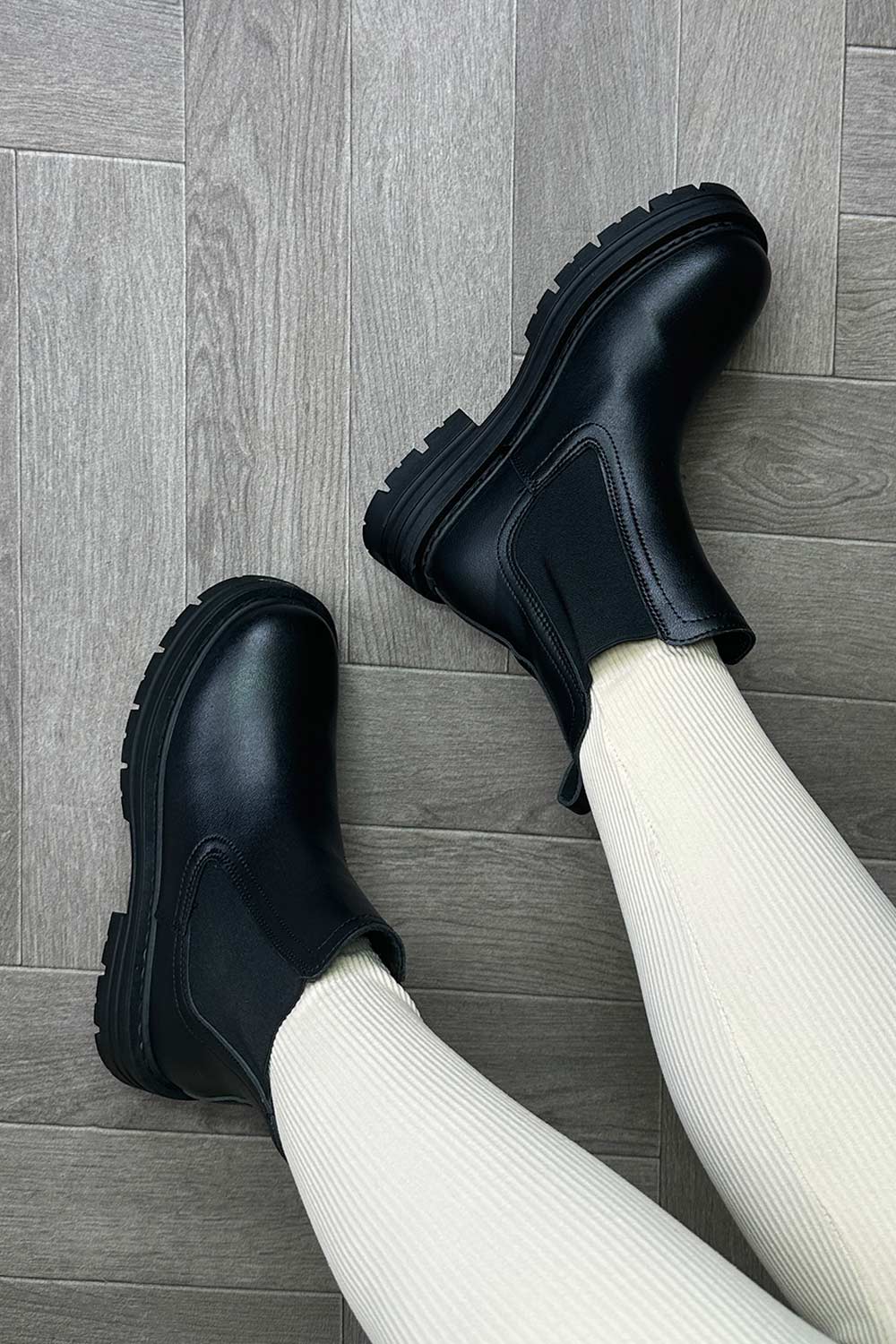 faux leather chelsea ankle boots uk