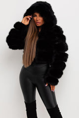 womens hooded faux fur coat sale uk styledup fashion
