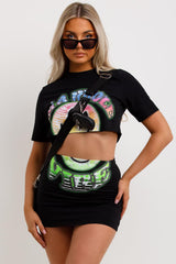 mini skirt and top co ord set neon festival rave party outfit