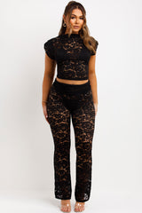 black lace trouser and top set occasion summer festival outfit
