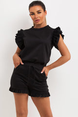 frill hem top and shorts co ord uk