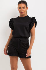 frill hem shorts and top co ord set