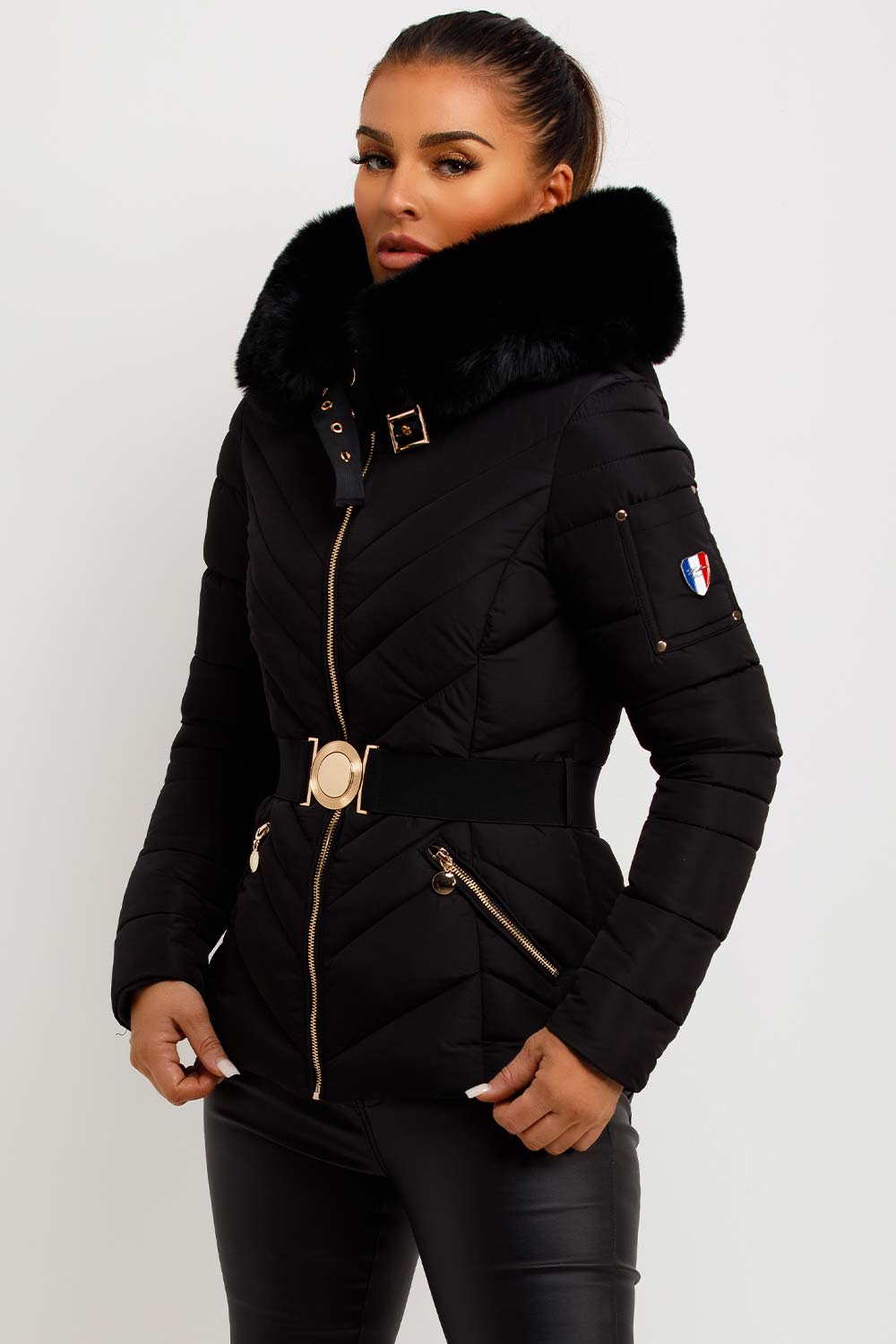 puffer jacket with fur hood