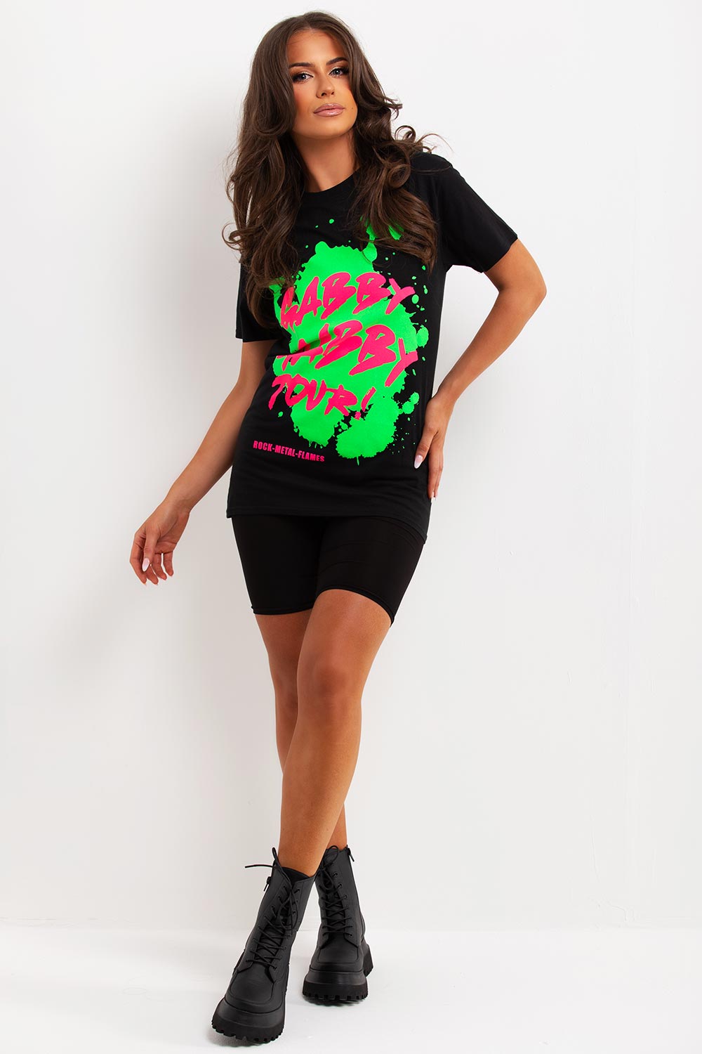 womens festival rave neon graphic t shirt sale