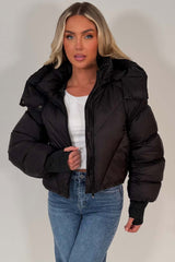 padded puffer crop jacket with hood styledup 