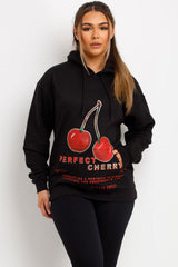 womens cherry hoodie oversized