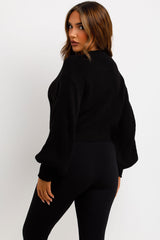 black knitted jumper oversized styledup