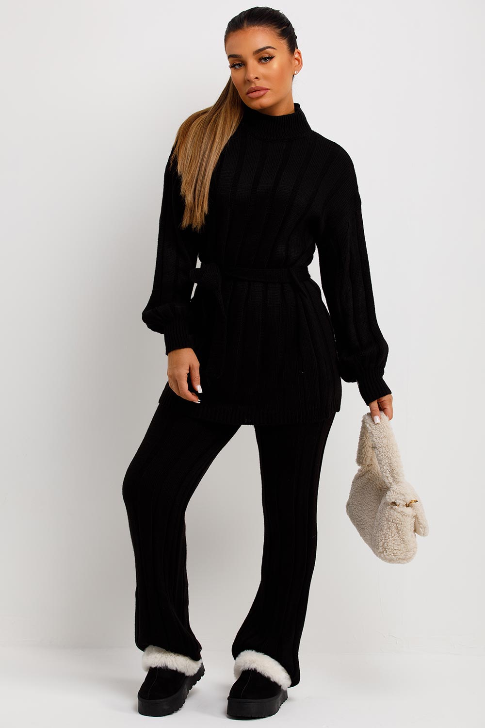 Lounge Wear Oversized Knitted Loungewear Set Women's Knitted