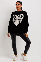 good times towelling knitted oversized jumper