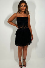black  lace dress with adjustable straps