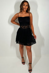 frilly ruffle black lace dress occasion outfit