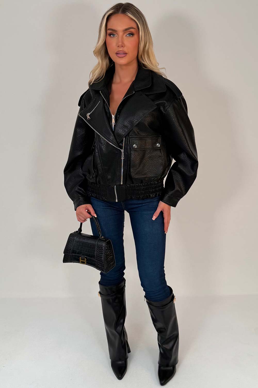 zara faux leather jacket for womens uk