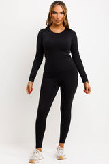 sports track top and seamless leggings two piece co ord set womens uk