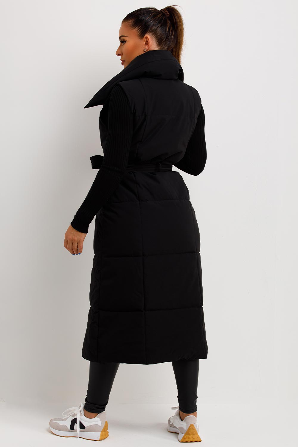long duvet coat black