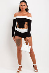 fold over bandeau top and shorts two piece set weekend holiday rave outfit