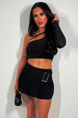 womens skort and crop top two piece set going out summer holiday festival clothes uk