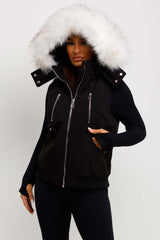 womens moose knuckles canada gilet with fur hood sale uk