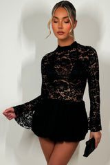 puffball dress in lace with long sleeves christmas outfit