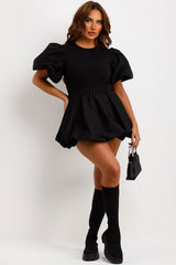 puffball dress with puff sleeves Christmas party outfit