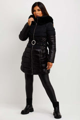 womens coat with faux fur hood outerwear