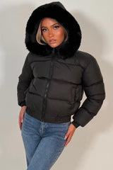 fur hood padded puffer winter jacket styledup uk