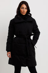 womens longline duvet coat padded puffer style