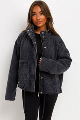 zara quilted jacket with drawstring waist womens styledup