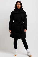 womens long duvet coat padded puffer style