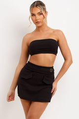 festival skort bandeau top and crop hoodie three piece co ord styledup