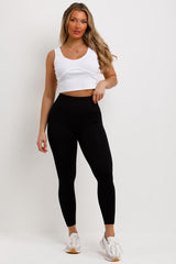best gym leggings black scrunch ruched bum
