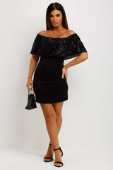 sparkly sequin party dress black