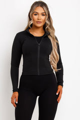 zip up long sleeve sculpt shape jacket 