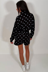 black short tracksuit polka dot print styledup uk
