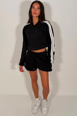 womens short tracksuit with side stripe summer holiday outfit styledup uk