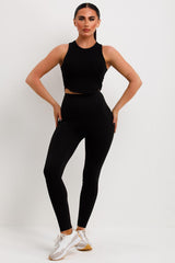 womens black high waisted smoothing leggings
