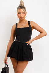 black corset top cropped