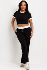 womens loungewear co ord set with contrast detail airport outfit