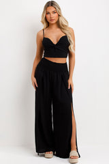 womens wide leg trouser and top co ord set